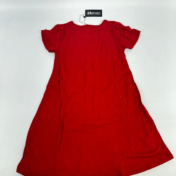 24Seven Short Sleeve Red Blouse for Women, New, Size M - Picture 2 of 2